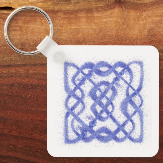 VIOLET CELTIC KNOT Square Aluminium Sleutelhanger (Voorkant)