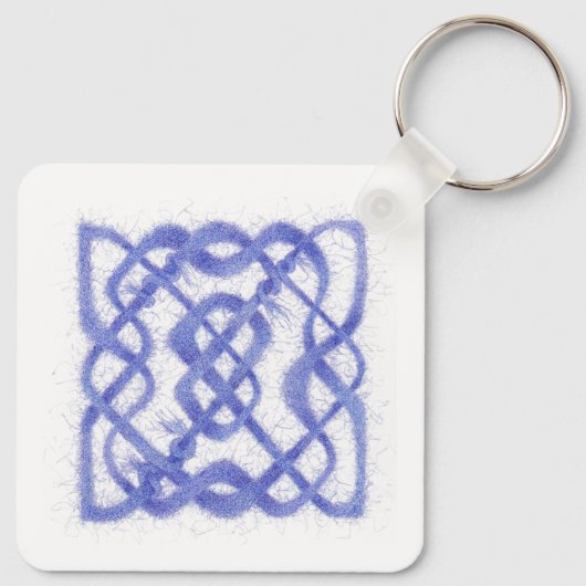 VIOLET CELTIC KNOT Square Aluminium Sleutelhanger (Achterkant)