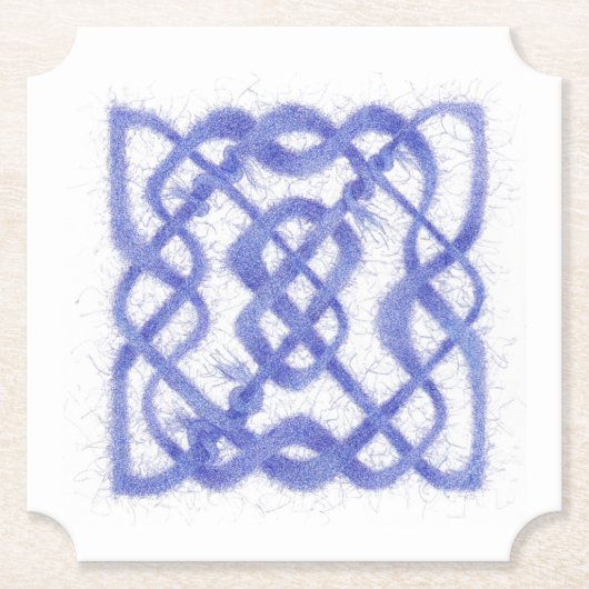 VIOLET CELTIC KNOT Ticket Shape Paper Onderzetters (Voorkant)