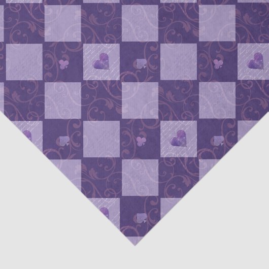  Violet Checkerboard en Play Card-uitgangen Tissuepapier (Detail)