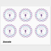 Violet Chevron Aangepaste Birthday Stickers (Vel)
