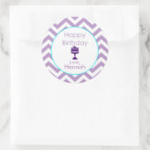 Violet Chevron Aangepaste Birthday Stickers (Tas)