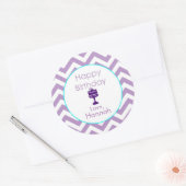 Violet Chevron Aangepaste Birthday Stickers (Envelop)