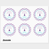 Violet Chevron Custom Happy Birthday Stickers (Vel)