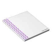 Violet Chevron Vertical Zigzag Personalized Notitieblok (Schuin)