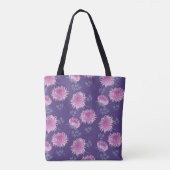 Violet Chrysanthemum Bloem Patroon Tote Bag (Achterkant)