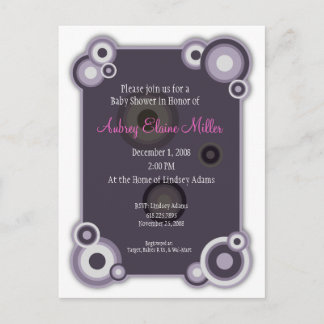 Violet Circle Baby shower Invitation Uitnodiging Briefkaart