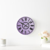 Violet Clock Weathered Effect Romeinse cijfers Ronde Klok (Huis)