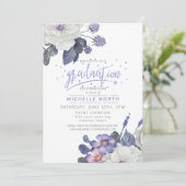 Violet Confetti Floral Afstuderen ID509 Kaart (Staand voorkant)