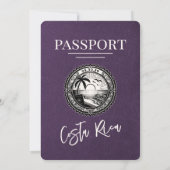 Violet Costa Rica Paspoort Uitnodiging voor een br (Achterkant)