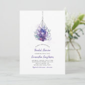 Violet Crystal Bridal Shower Invitations, paars Kaart (Staand voorkant)