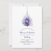 Violet Crystal Wedding Invitations, paars Kaart (Voorkant)