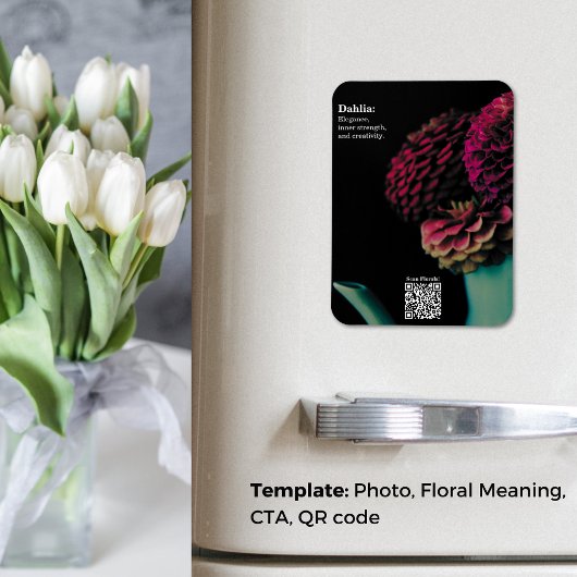 Violet Dahlia Boeket Educatieve Koelkast Magneet