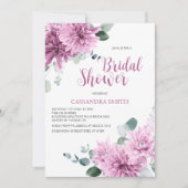 Violet Dahlia Eucalyptus Greenery Vrijgezellenfees Kaart (Voorkant)