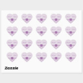 Violet Damask & Quatrefoil Cross Wedding Stickers (Vel)
