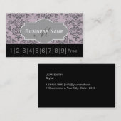  Violet Damask Salon Loyalty Punch Card (Voorkant / Achterkant)