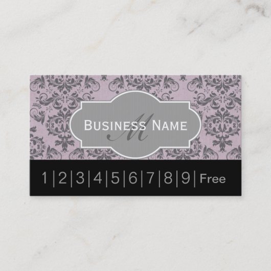  Violet Damask Salon Loyalty Punch Card (Voorkant)