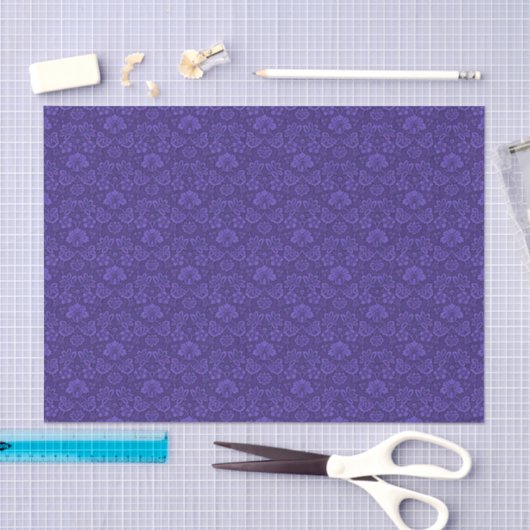 Violet  Damask Tissuepapier (Craft)