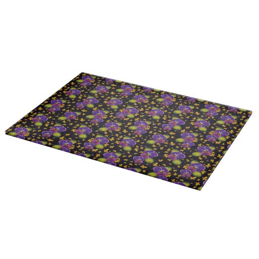 Violet Dark Floral Pattern Home Decor Snijplank (Hoek)