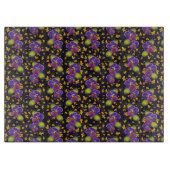 Violet Dark Floral Pattern Home Decor Snijplank (Voorkant)