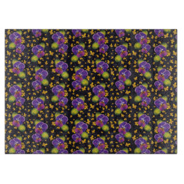 Violet Dark Floral Pattern Home Decor Snijplank