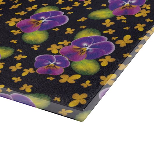 Violet Dark Floral Pattern Home Decor Snijplank (Hoek)