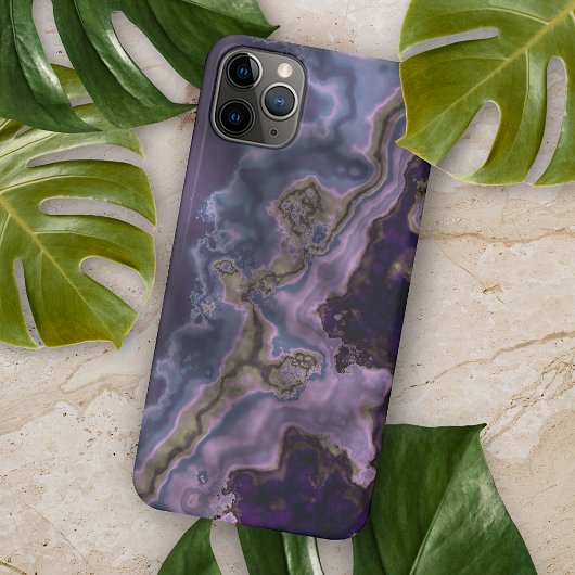 Violet Dark Paarse grijze bruine geode marmer Art Case-Mate iPhone Case