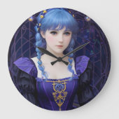 Violet de Schattigee Dark Academia Meisje Fantasy  Grote Klok (Voorkant)