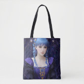 Violet de Schattigee Dark Academia Meisje Fantasy  Tote Bag (Voorkant)