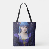 Violet de Schattigee Dark Academia Meisje Fantasy  Tote Bag (Achterkant)