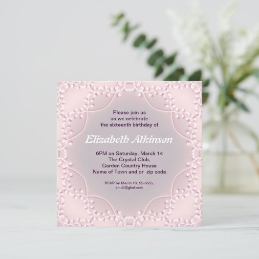 Violet Design Elegante Eenvoudige 16 Verjaardag Ui Kaart (Staand voorkant)