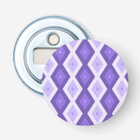 Violet diamantpatroon button flesopener (Voorkant)