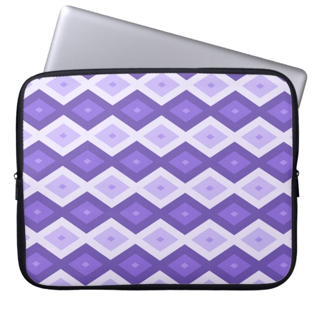 Violet diamantpatroon laptop sleeve (Voorkant)