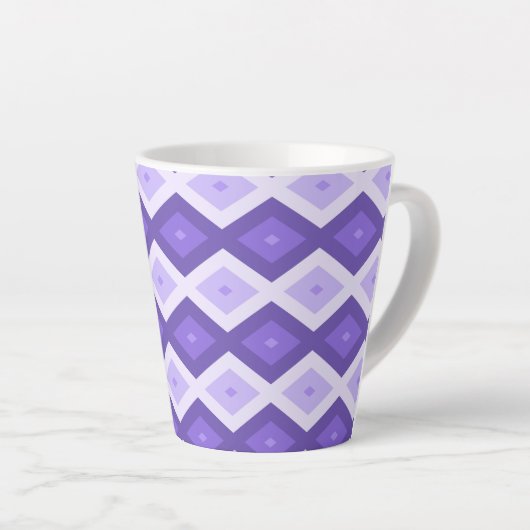 Violet diamantpatroon latte mok (Rechterhoek)