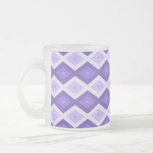 Violet diamantpatroon matglas koffiemok (Links)
