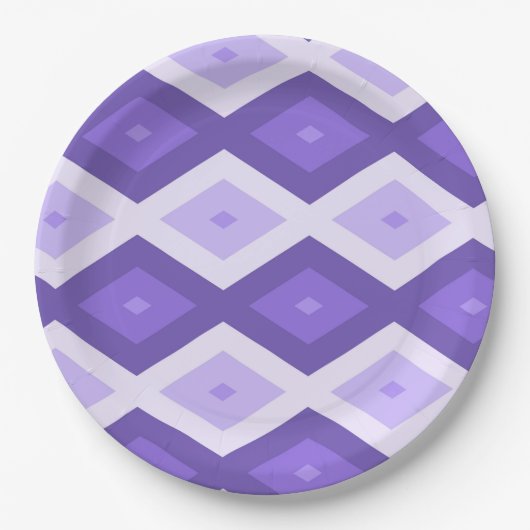 Violet diamantpatroon papieren bordje (Voorkant)