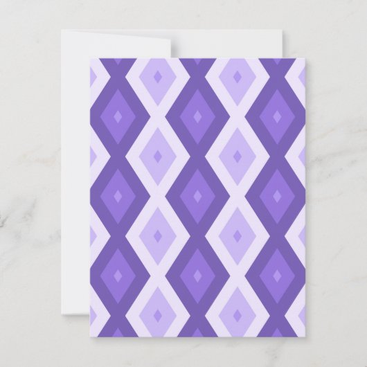 Violet diamantpatroon RSVP kaartje (Voorkant)