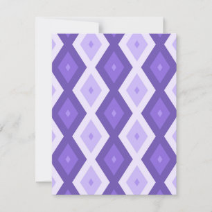 Violet diamantpatroon RSVP kaartje