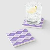 Violet diamantpatroon stenen onderzetter (Zijkant)
