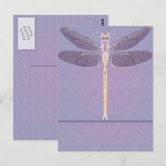 Violet Dragonfly Briefkaart (Voorkant / Achterkant)