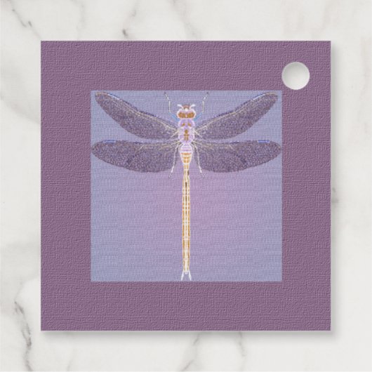 Violet Dragonfly Moederdag Bedankjes Labels (Achterkant)