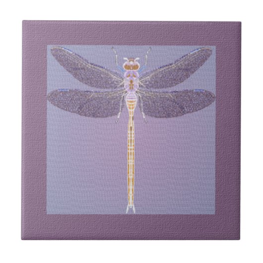 Violet Dragonfly Tegeltje (Voorkant)