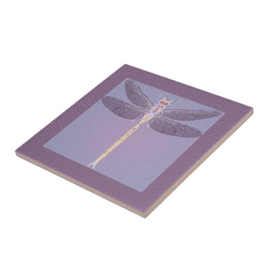 Violet Dragonfly Tegeltje (Zijkant)