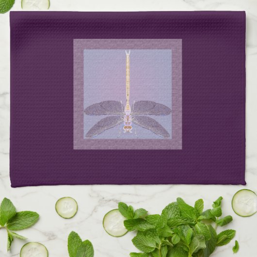 Violet Dragonfly Theedoek (Gevouwen)