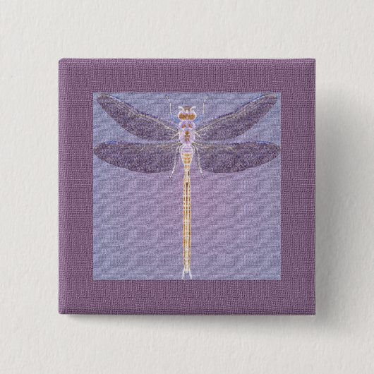 Violet Dragonfly Vierkante Button 5,1 Cm (Voorkant)