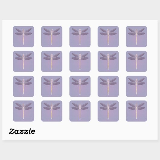 Violet Dragonfly Vierkante Sticker (Vel)