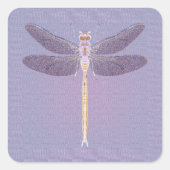 Violet Dragonfly Vierkante Sticker (Voorkant)