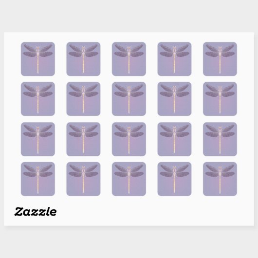 Violet Dragonfly Vierkante Sticker (Vel)