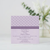 Violet Dramatic Damask Vrijgezellenfeest uitnodige Kaart (Staand voorkant)