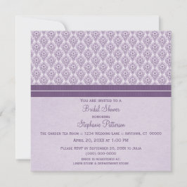Violet Dramatic Damask Vrijgezellenfeest uitnodige Kaart